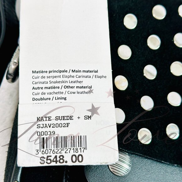 ZADIG & VOLTAIRE Kate Moss Studded Suede Crossbody/Shoulder Bag In Black NWT - Picture 11 of 13